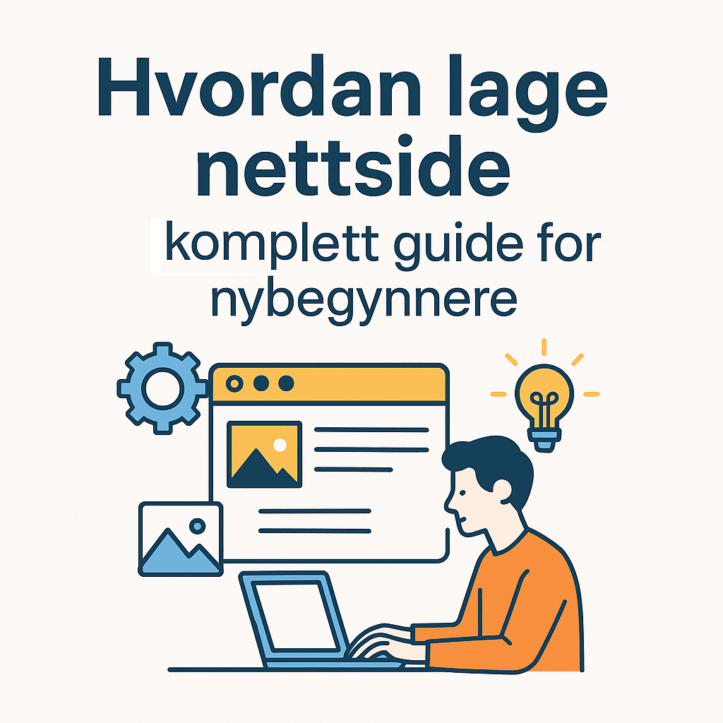 Hvordan lage nettside – komplett guide for nybegynnere med steg-for-steg visuell fremstilling.
